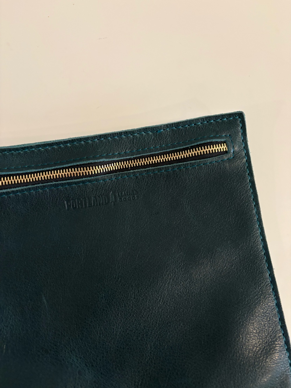 Portland Leather Goods || Deep Green Zip Pouch Wristlet - Picture 2 of 7